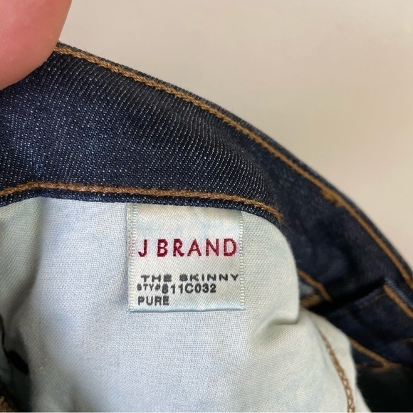 J Brand‎ Jeans Womens Skinny Leg Dark Wash Blue Pure Mid Rise - Picture 10 of 12